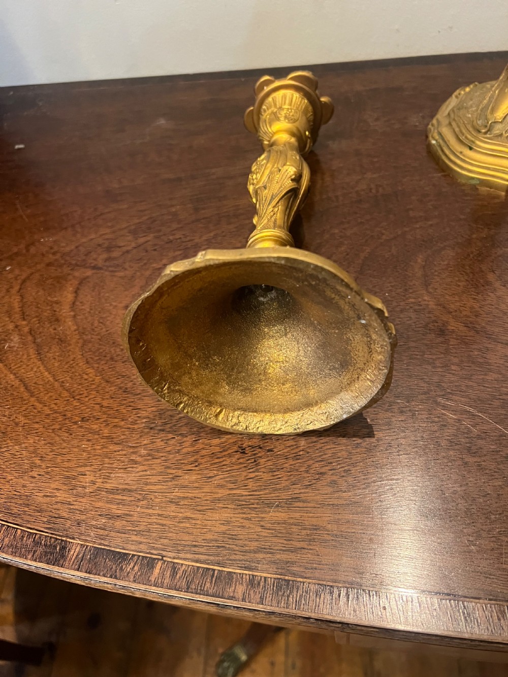 Pair of French ormolu candlesticks in the rococo taste  View VI