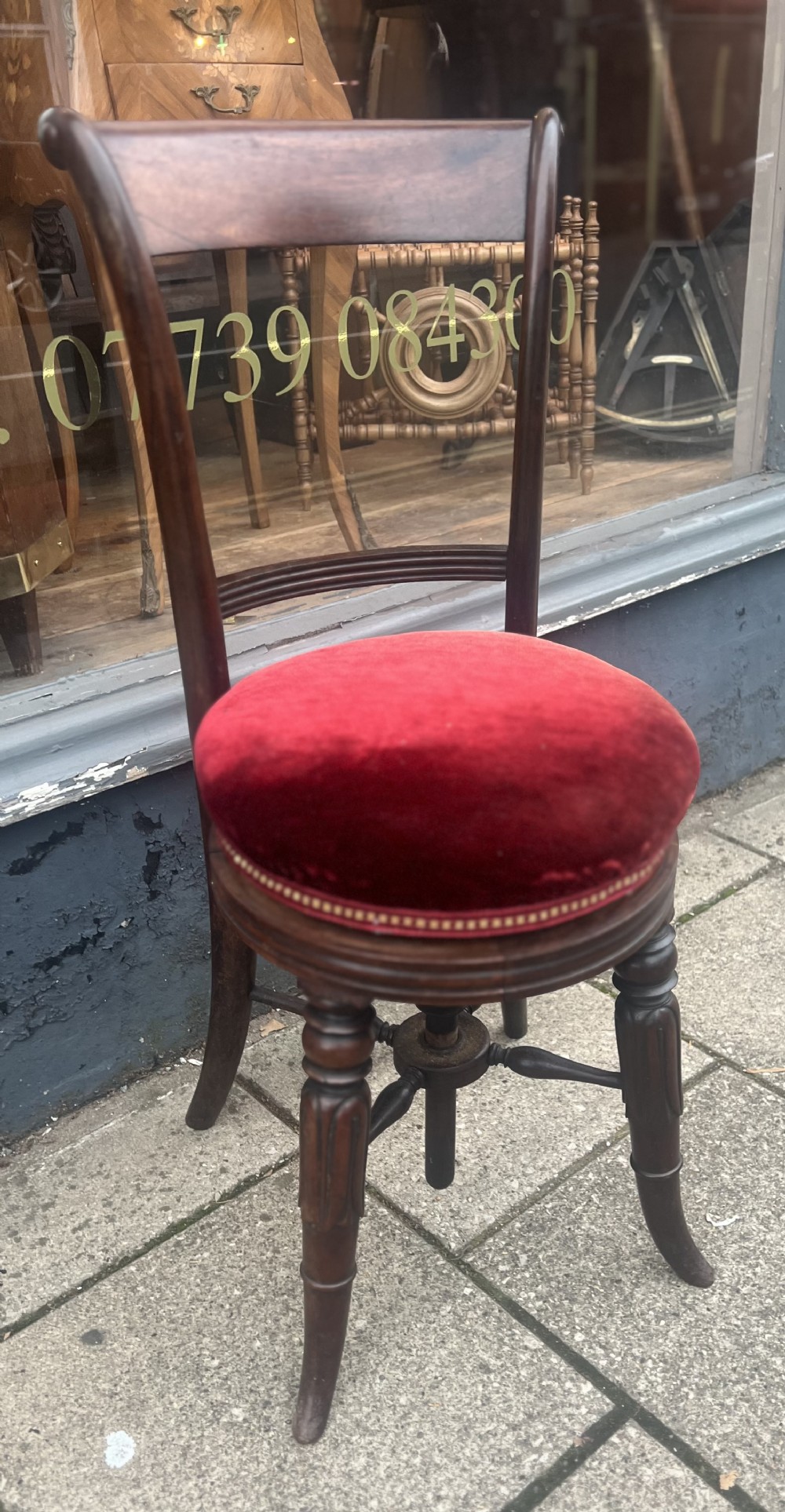 C19th rosewood music stool 