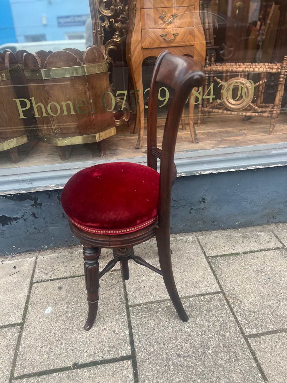 C19th rosewood music stool  View II