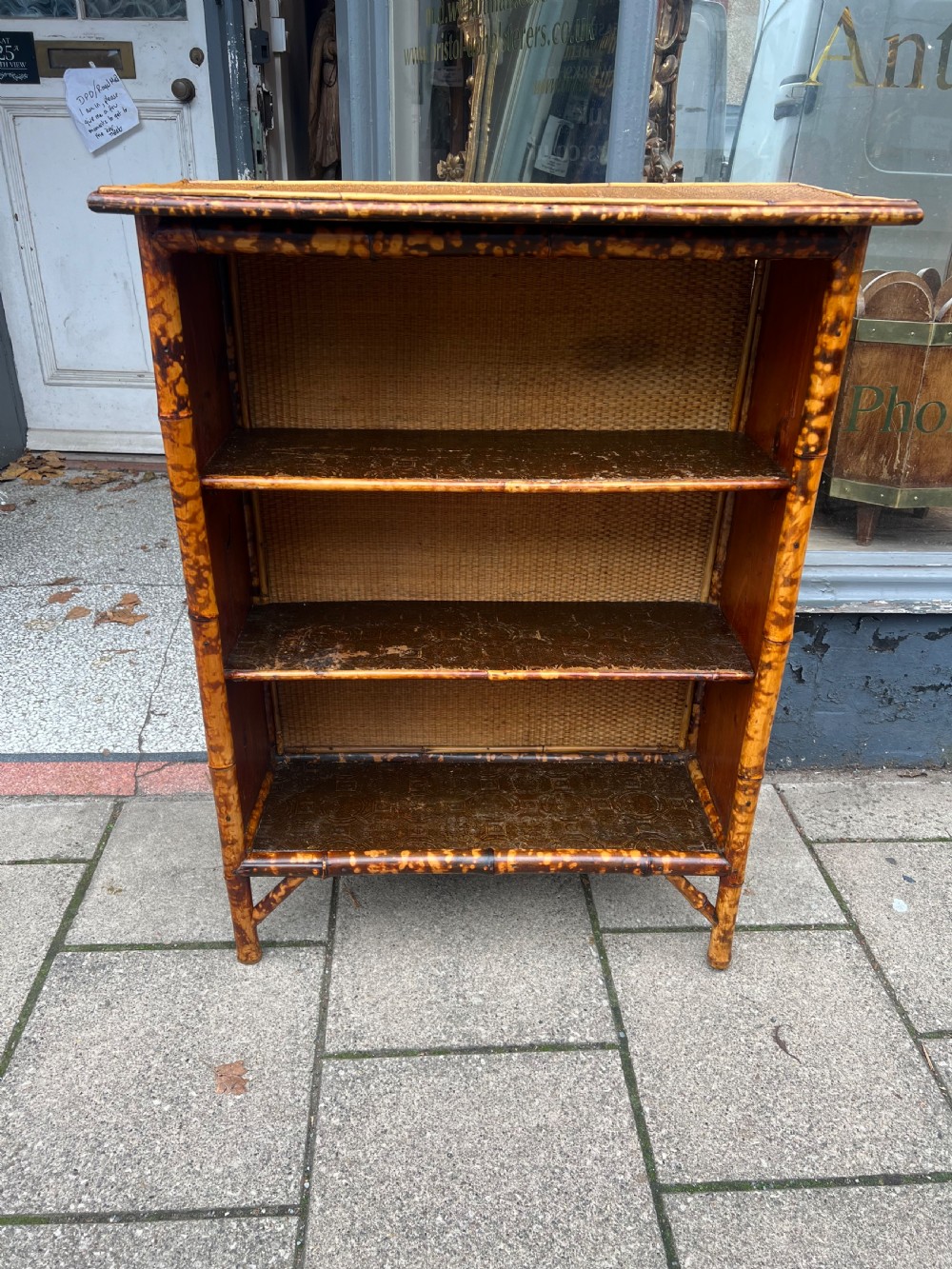 C19th bamboo bookcase 