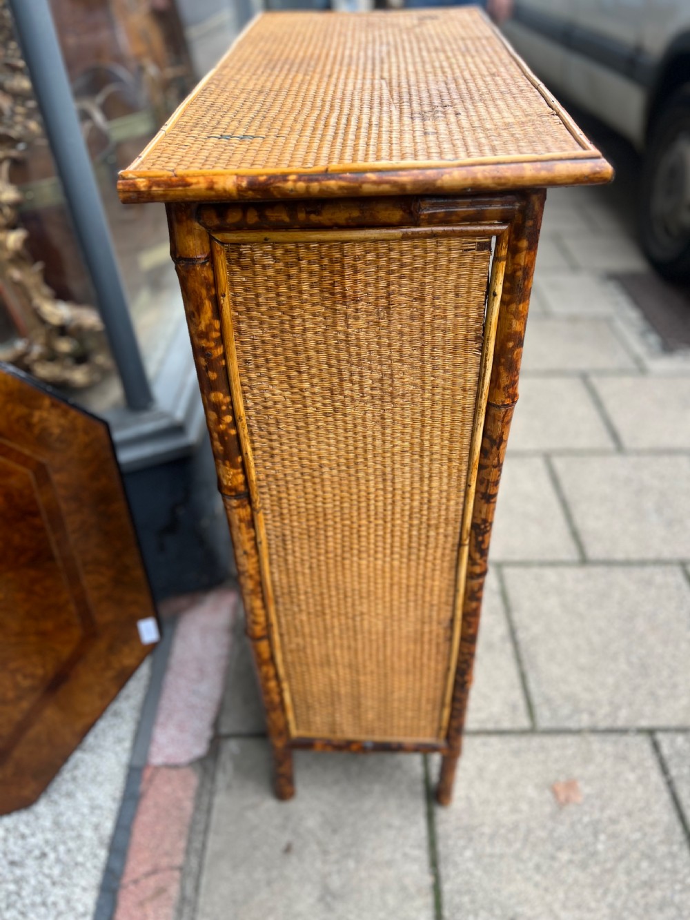 C19th bamboo bookcase  View III