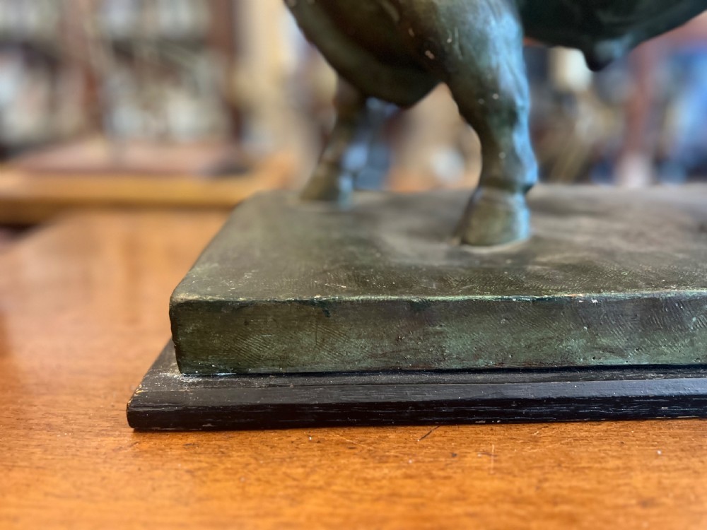 Bronzed painted plaster sculpture of europa and the bull  View III