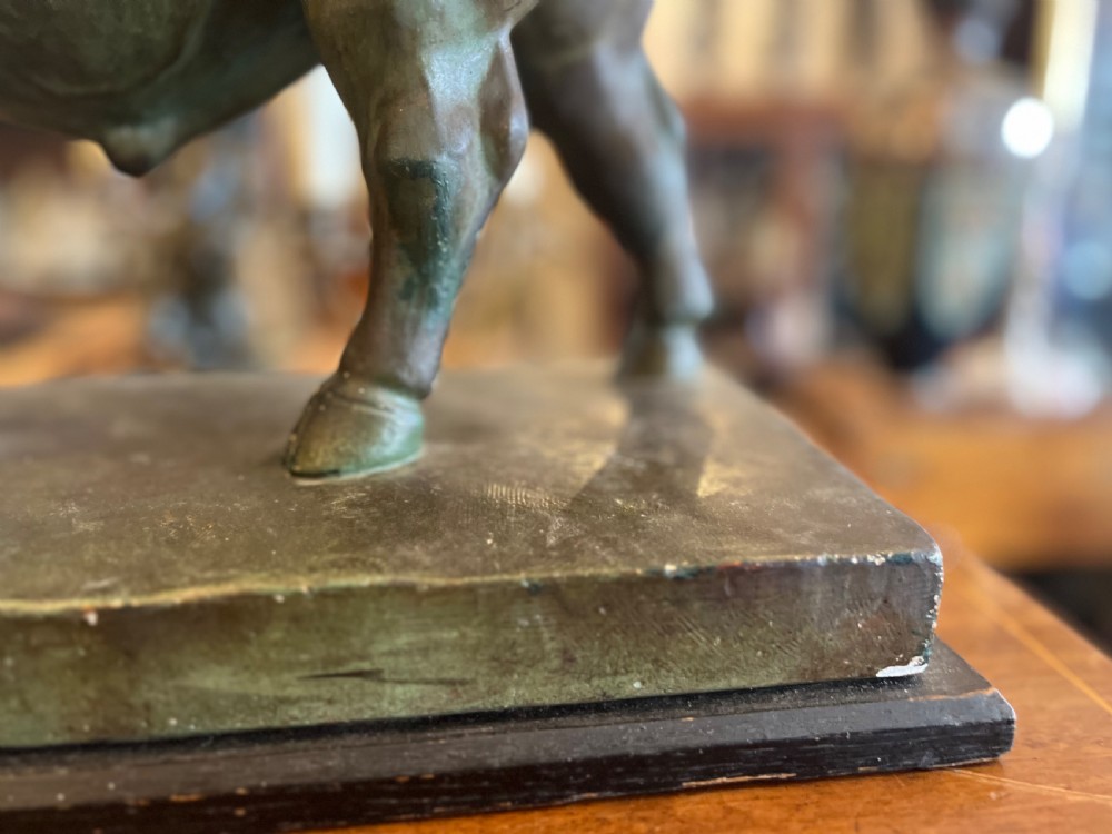 Bronzed painted plaster sculpture of europa and the bull  View VII
