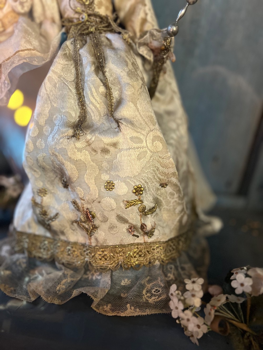 Early C19th Cased wax figure of Madonna and child  View IV