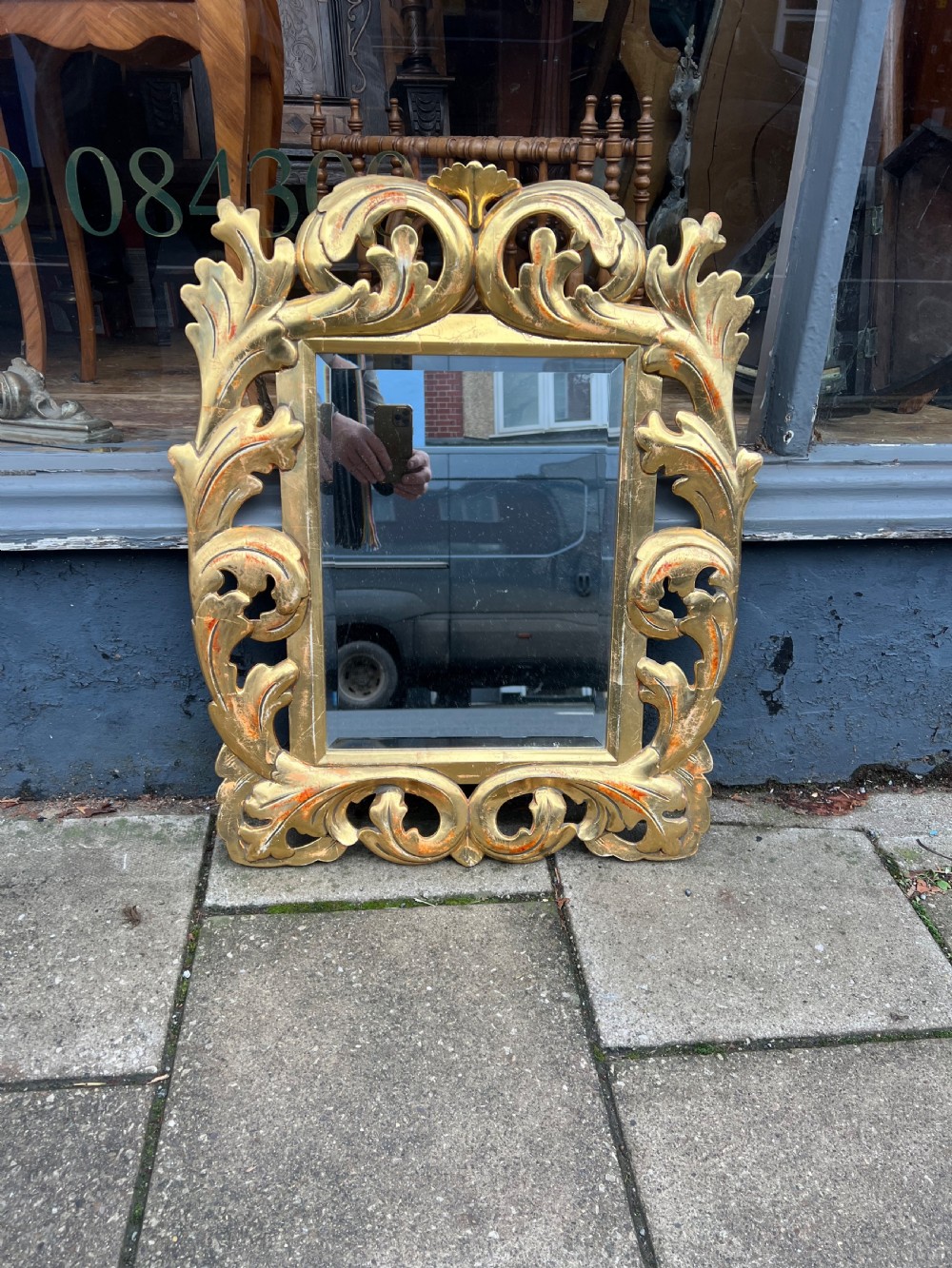 Italian carved giltwood mirror  View II