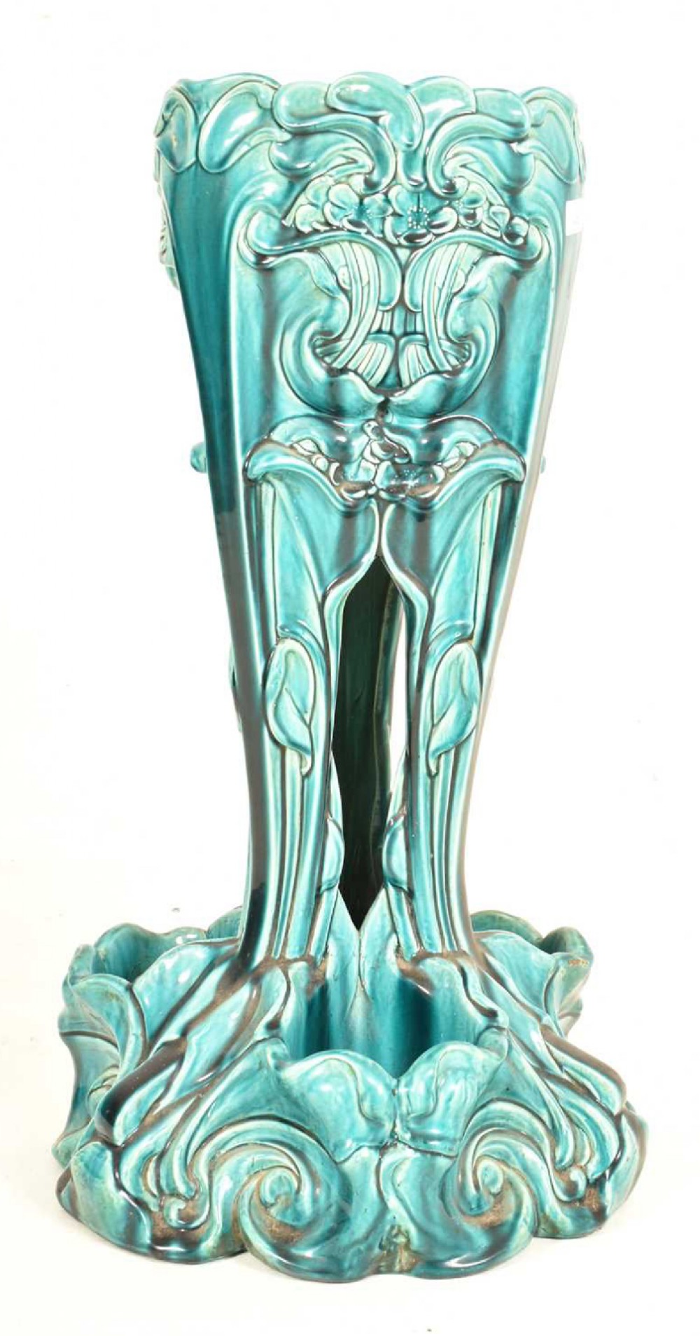 A Bretby glazed ceramic floor plant stand 