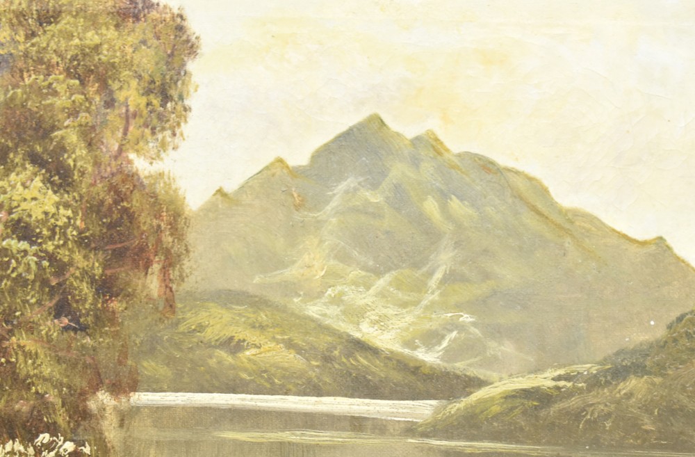 Landscape oil painting by RC Snell C1900