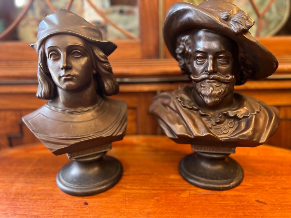 Terracotta library busts of Raphael and ruebens by Rudolph uttrect