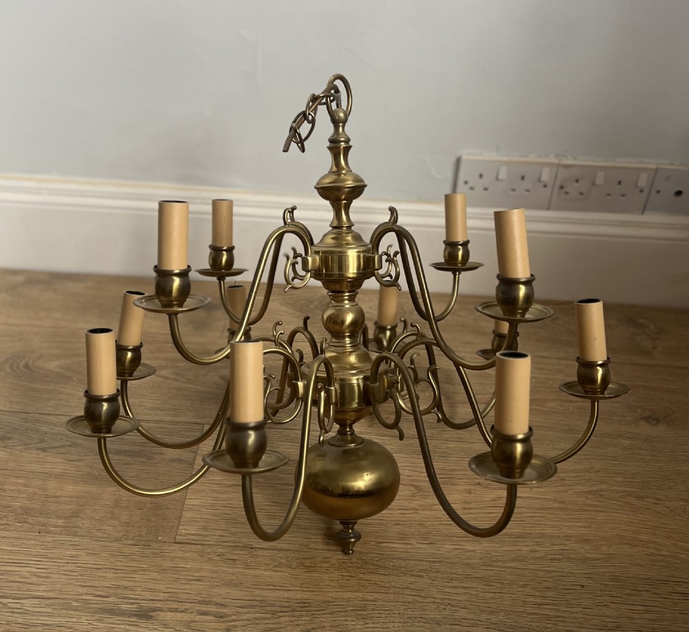 Dutch style brass chandelier 