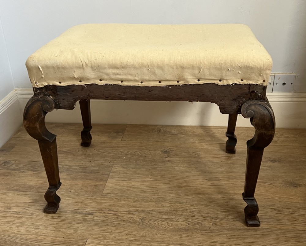 C 18th walnut legged stool 