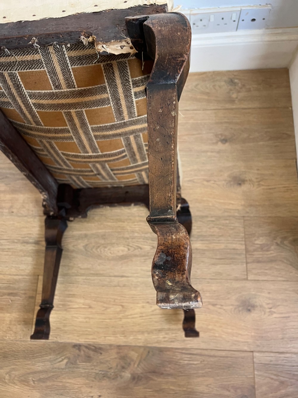 C 18th walnut legged stool  View V