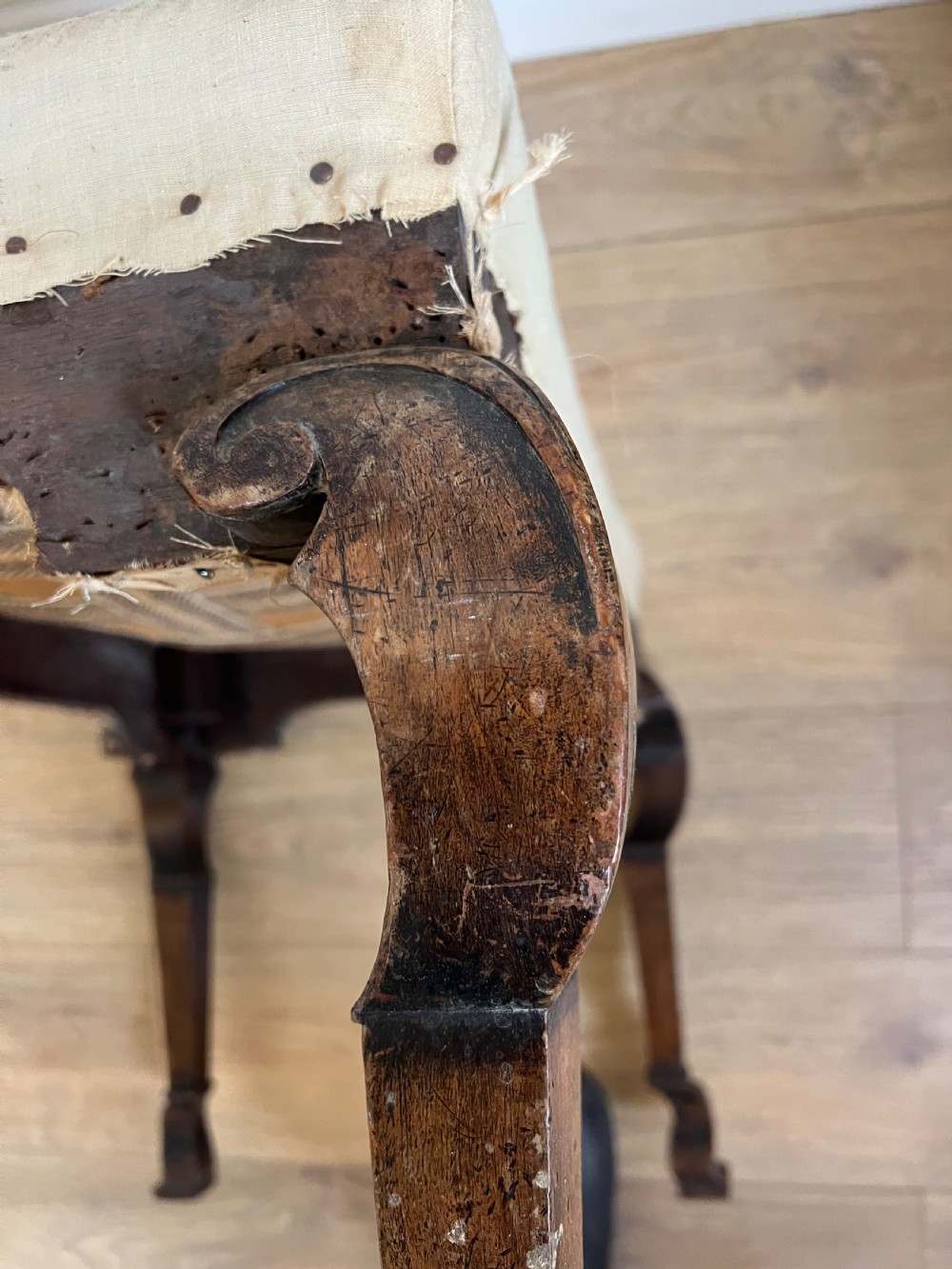 C 18th walnut legged stool  View VI