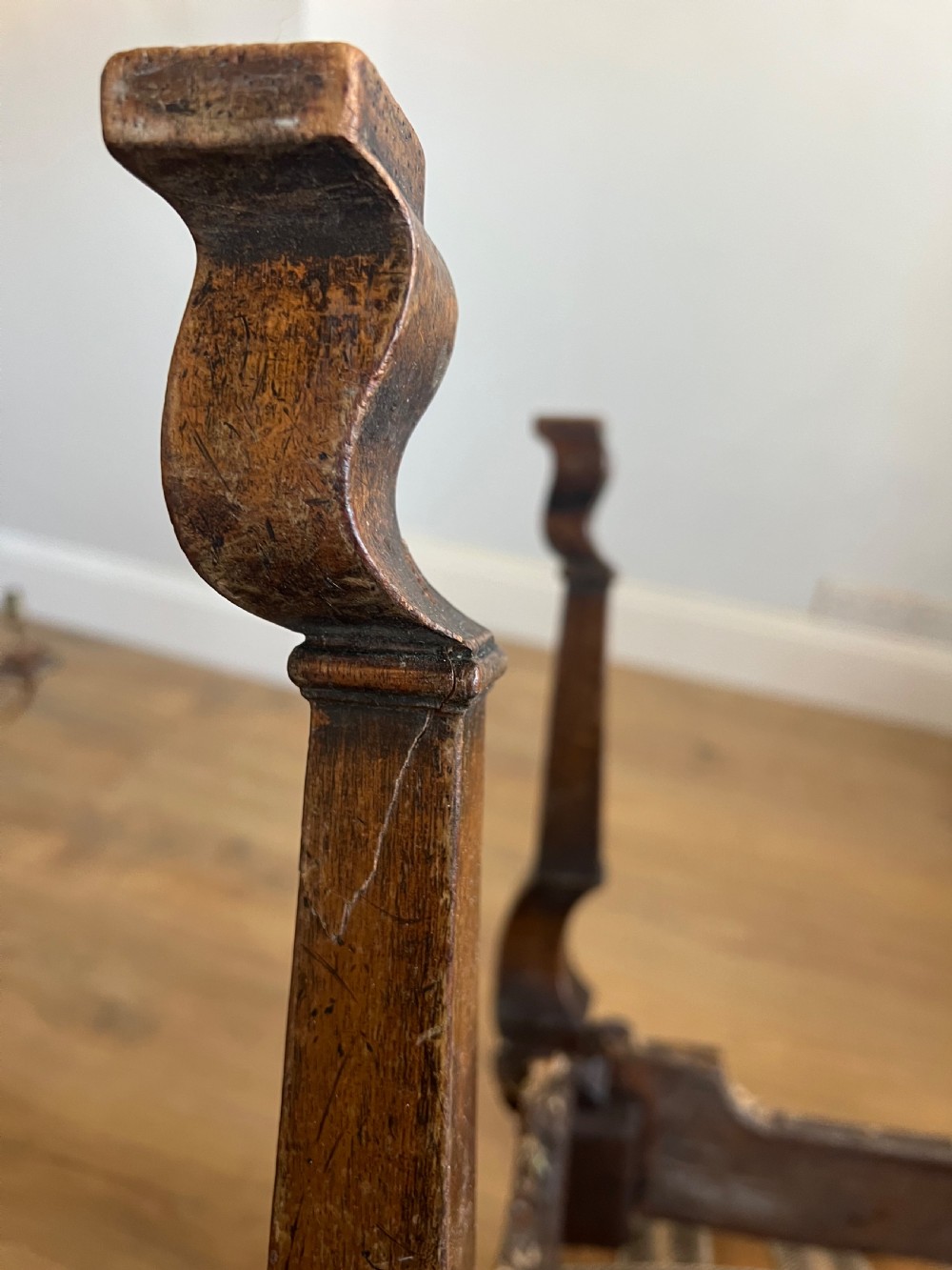 C 18th walnut legged stool  View VIII
