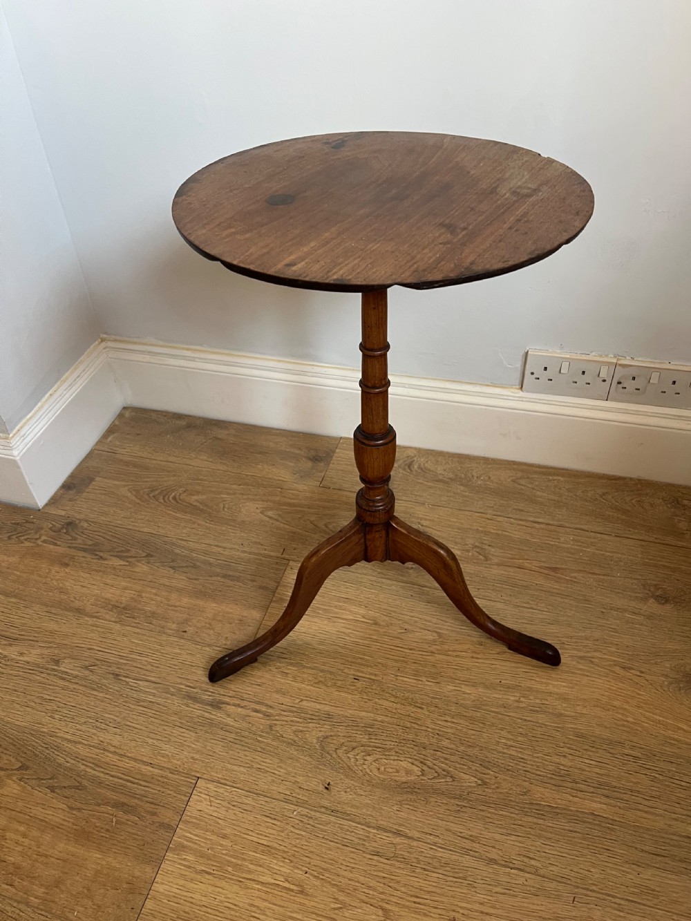 Regency tripod table elm and mahogany 