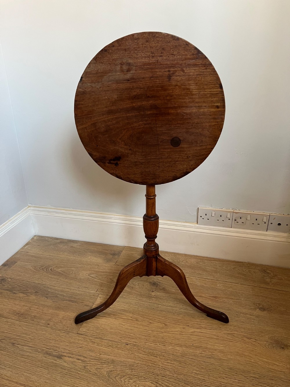 Regency tripod table elm and mahogany  View III