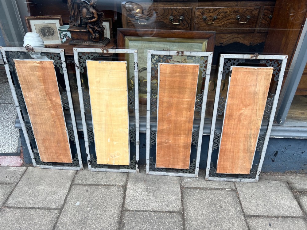 Set of four Chinese blue and white plaques in frames  View IX