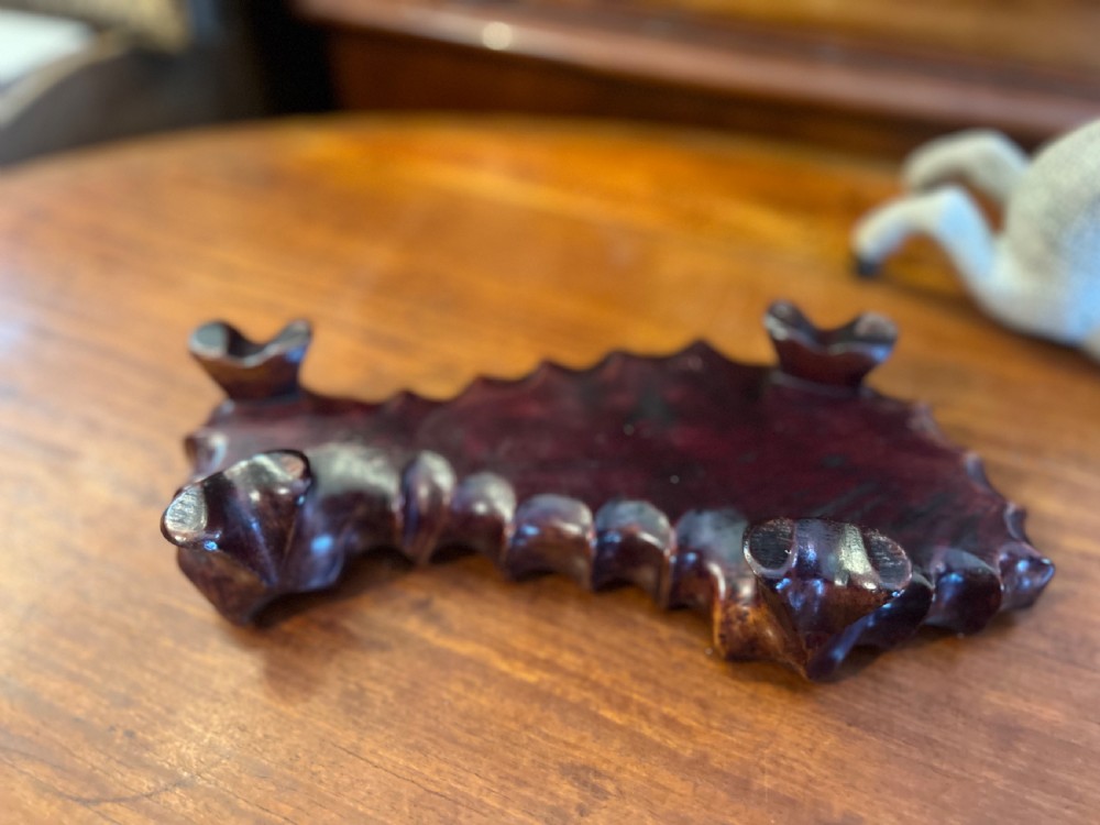 Japanese crackleglazed ceramic horse on carved wooden stand View VI