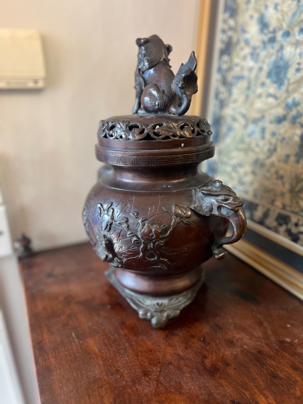C1900 bronze Japanese censor  View II