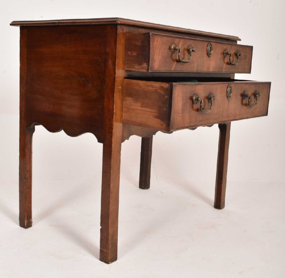 C18th mahogany table with two long drawers 