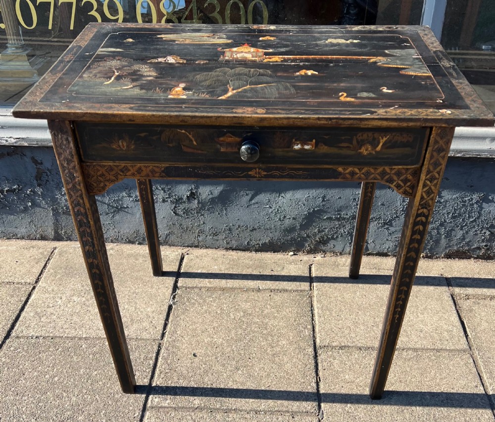 Early C19th chinoiserie painted table in unrestored condition