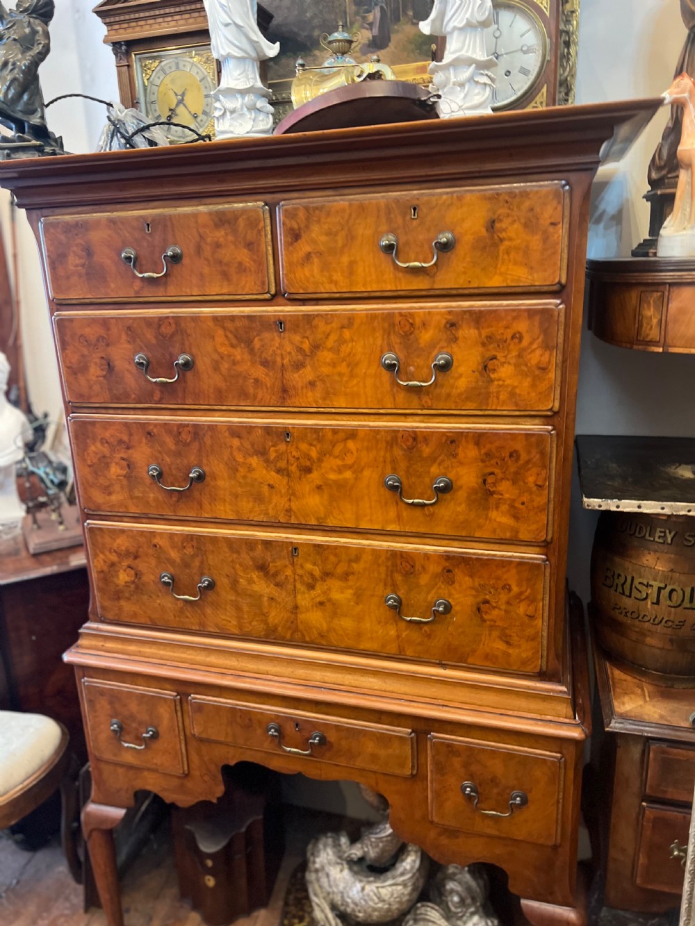 Antique Walnut chest on stand  View II