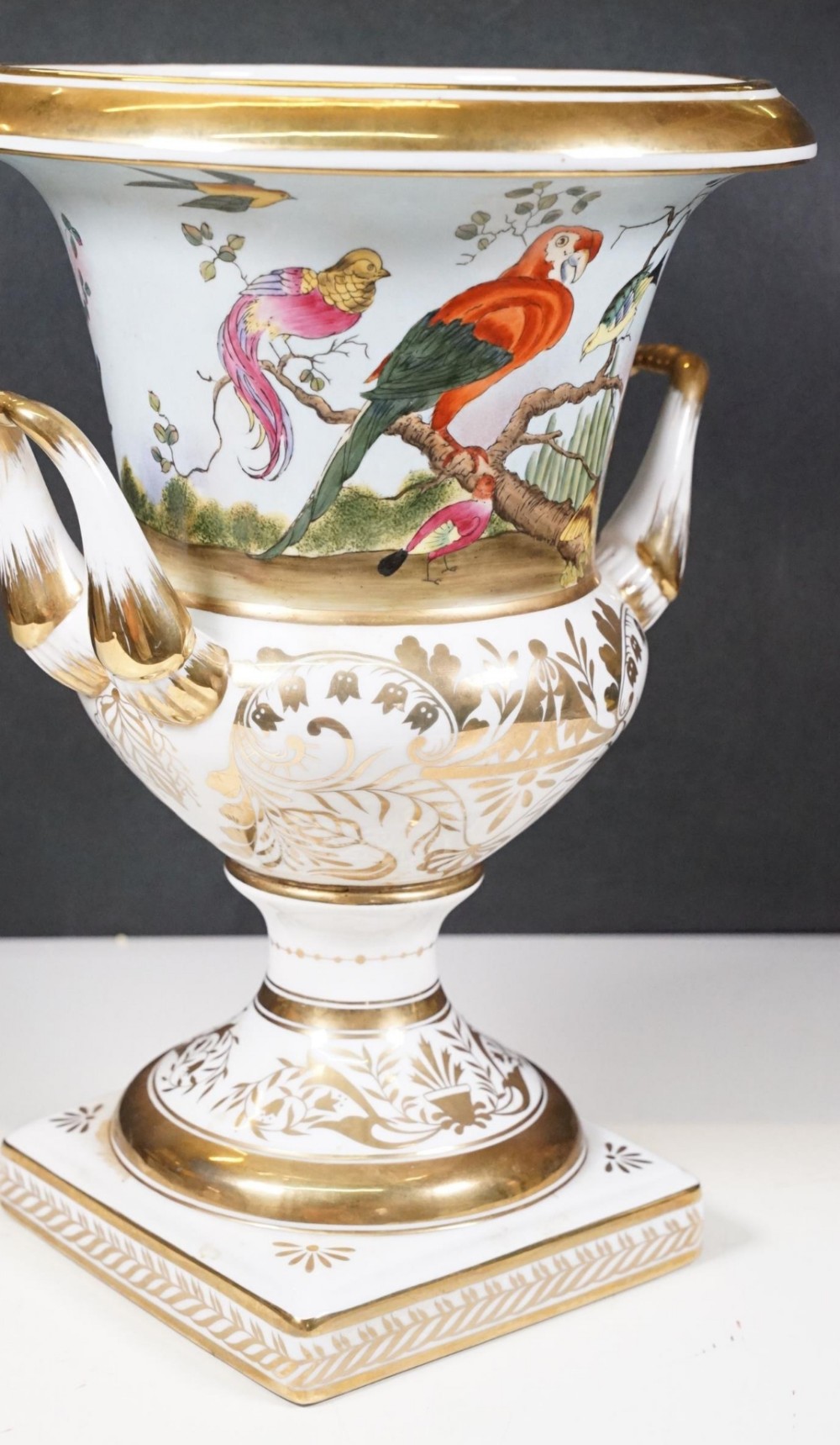 Large French campagna porcelain urn 