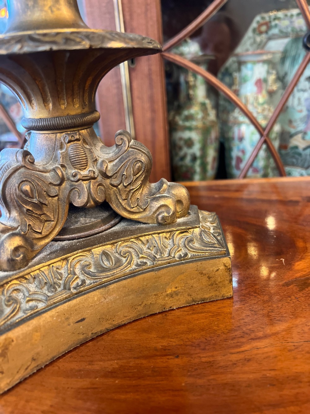 Large gilt brass lamp  View VI