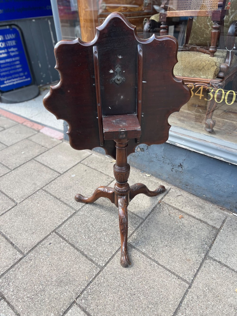 C18th scalloped topped tripod table  View III
