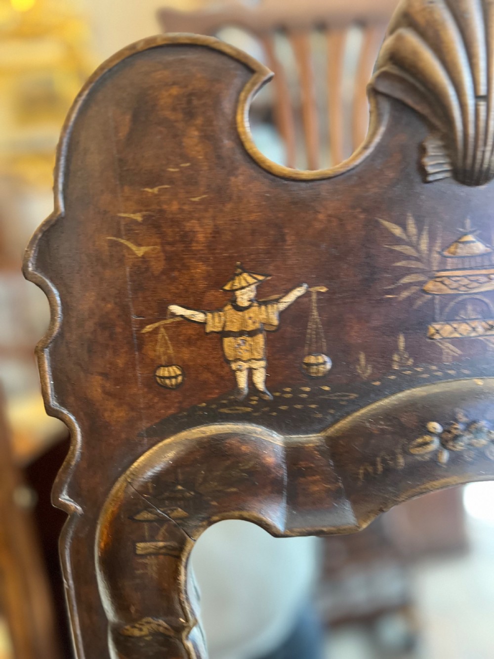 C19th chinoiserie wall mirror  View III