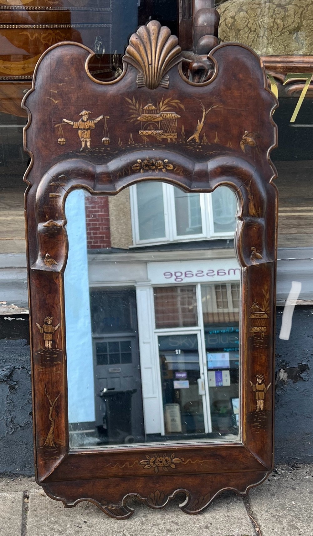 C19th chinoiserie wall mirror 