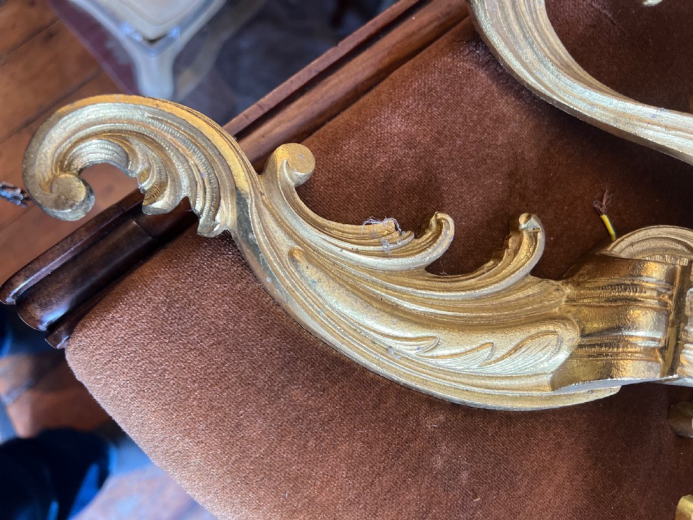 Pair of three branch rococo wall lights  View VI