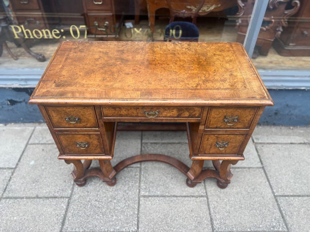 Burr walnut Queen Anne style desk  View II