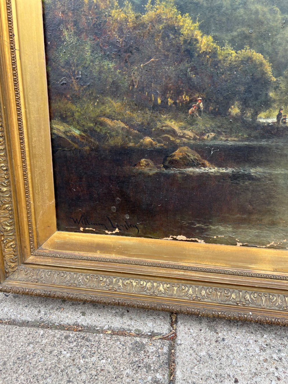Oil painting on canvas of highland landscape scene by William Langley (1852-1922) View II