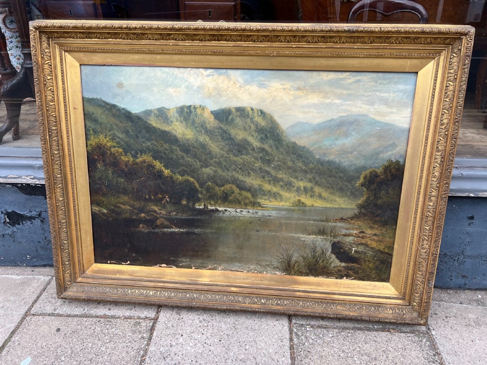 Oil painting on canvas of highland landscape scene by William Langley (1852-1922) View VIII