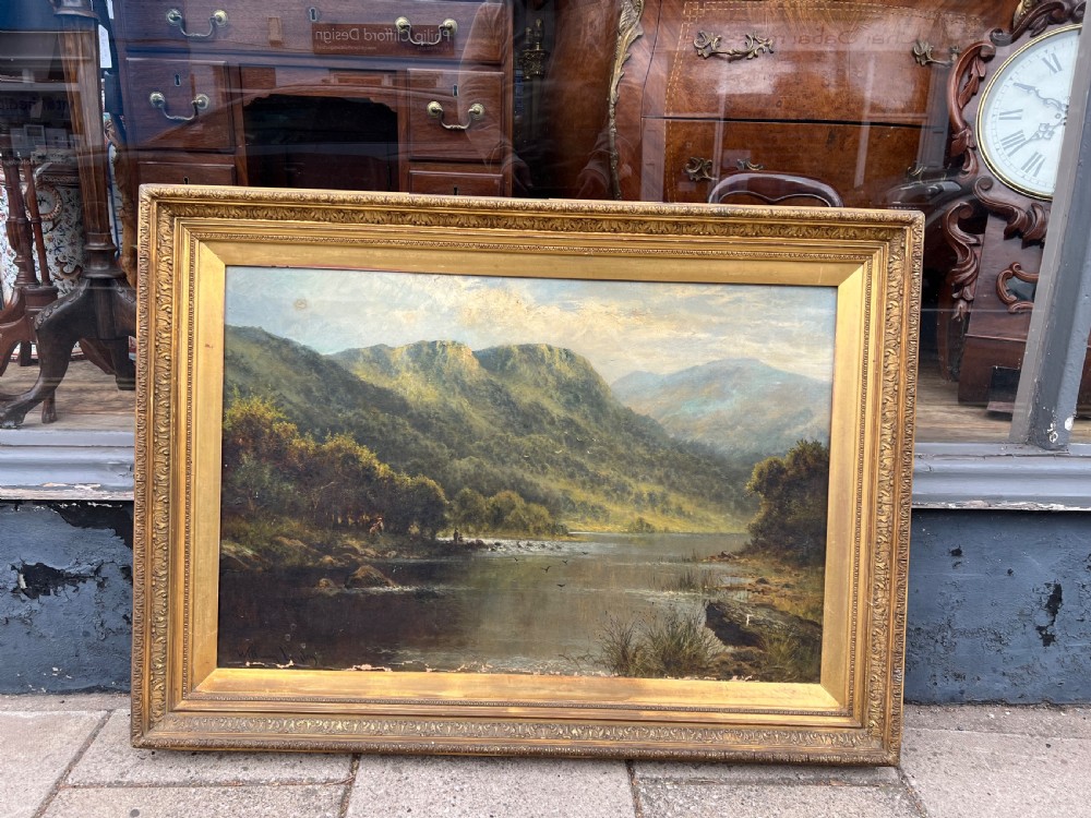Oil painting on canvas of highland landscape scene by William Langley (1852-1922) View IX