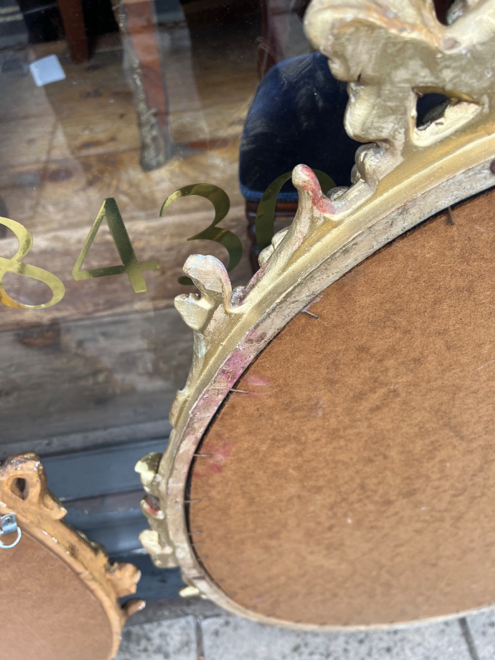 Pair of carved giltwood oval mirrors  View XX