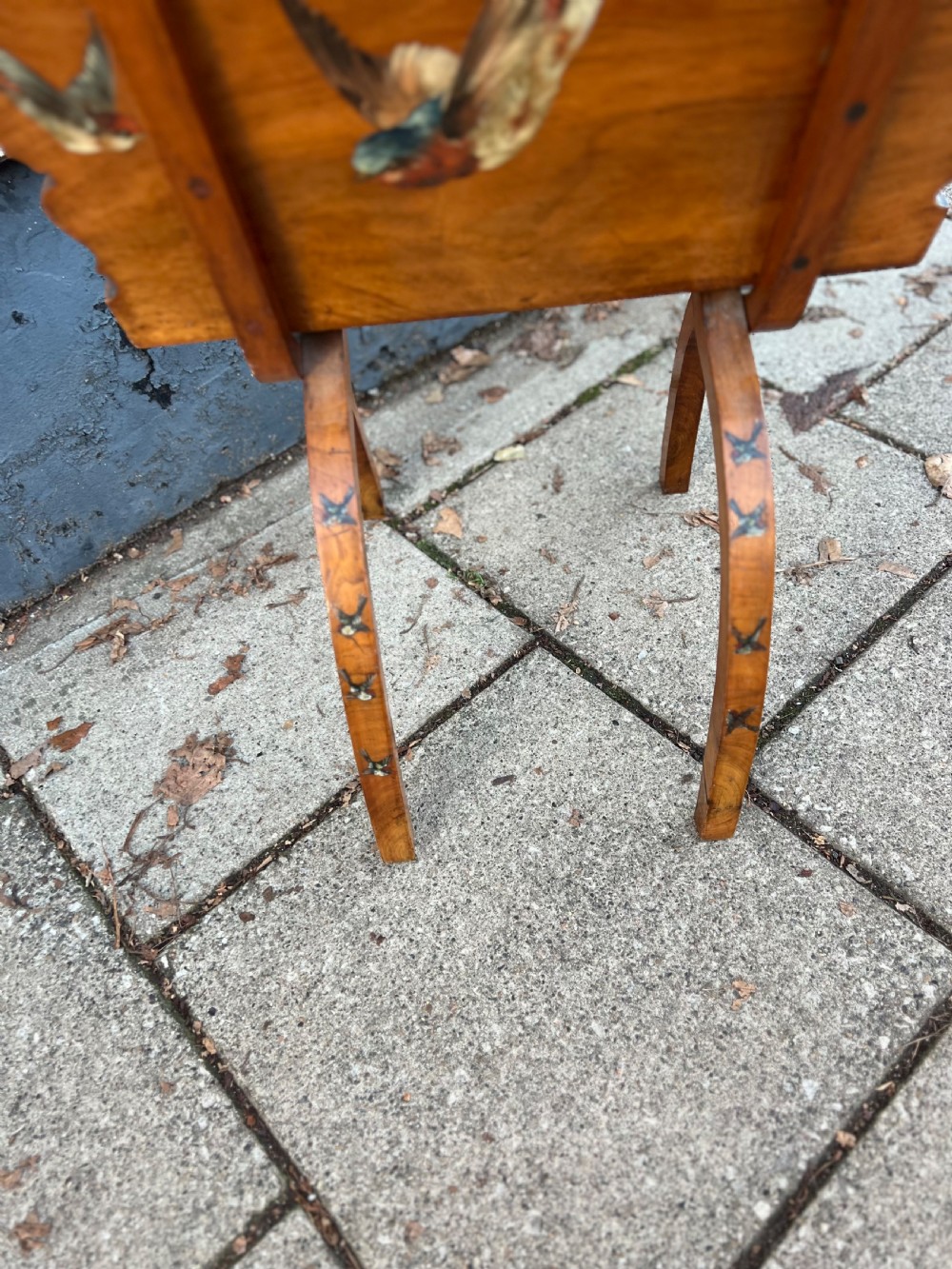 C19th walnut painted magazine rack  View VII