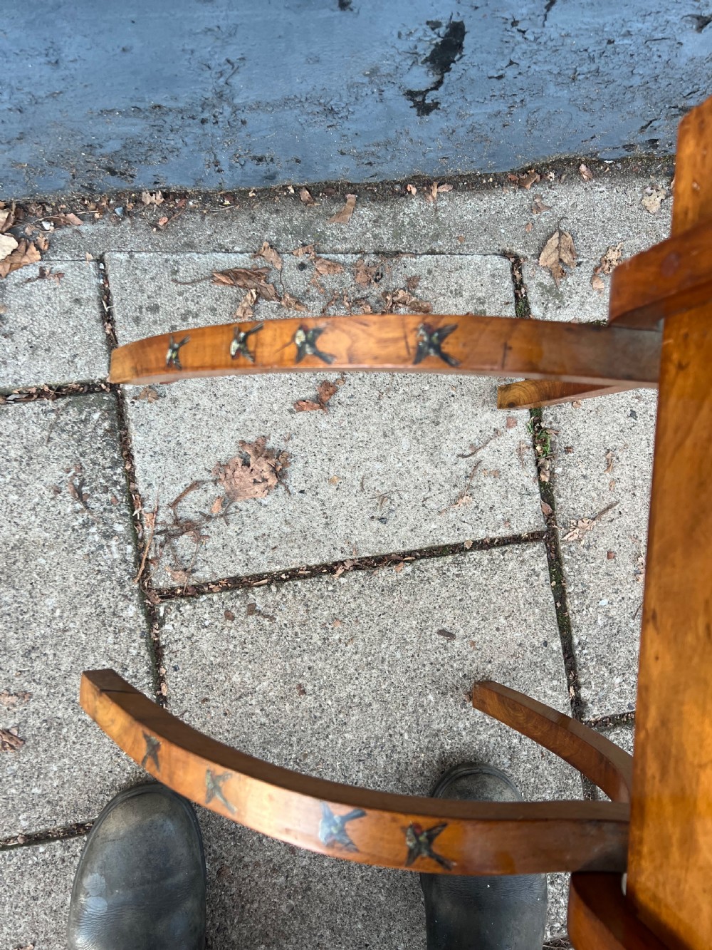 C19th walnut painted magazine rack  View VIII