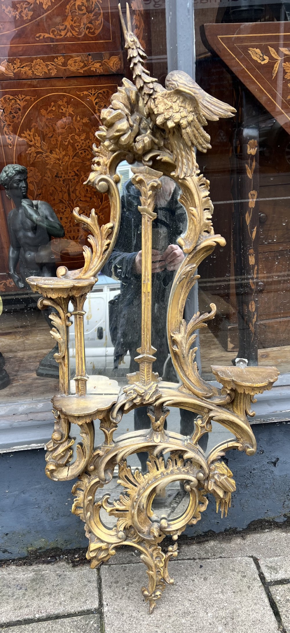 Georgian rococo carved giltwood mirror 
