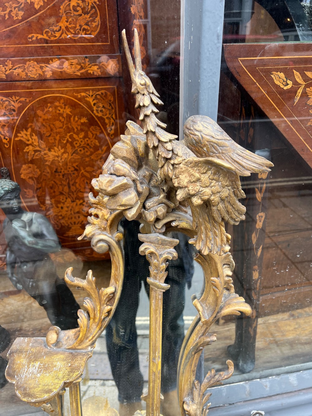 Georgian rococo carved giltwood mirror  View III