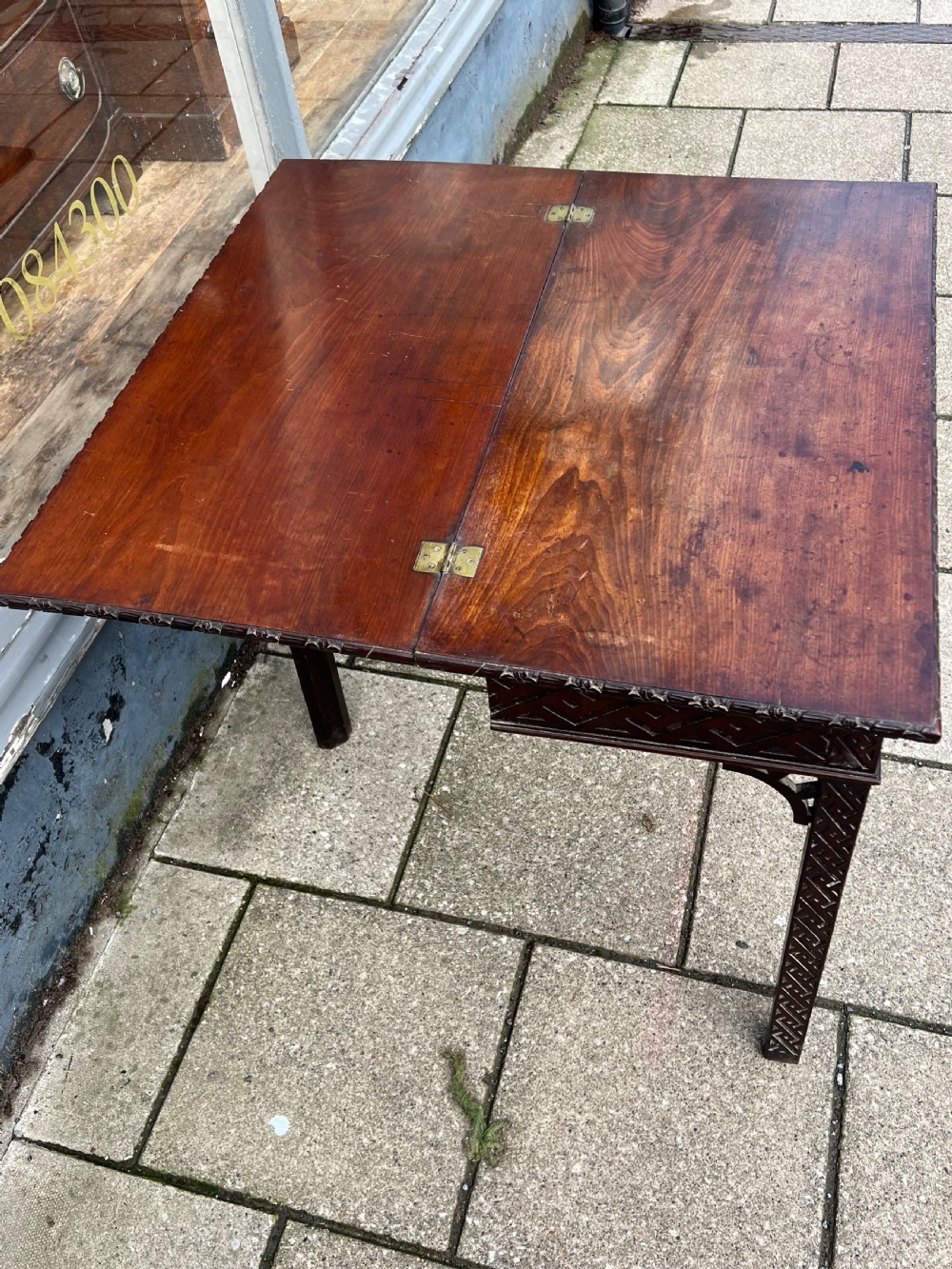 C18th mahogany Chinese Chippendale tea table  View VII