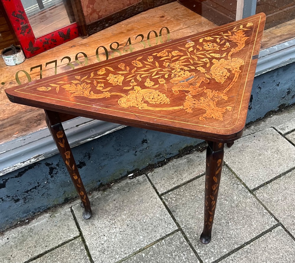 C19th  Dutch marquetry card table  View II