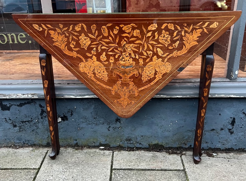 C19th  Dutch marquetry card table  View III
