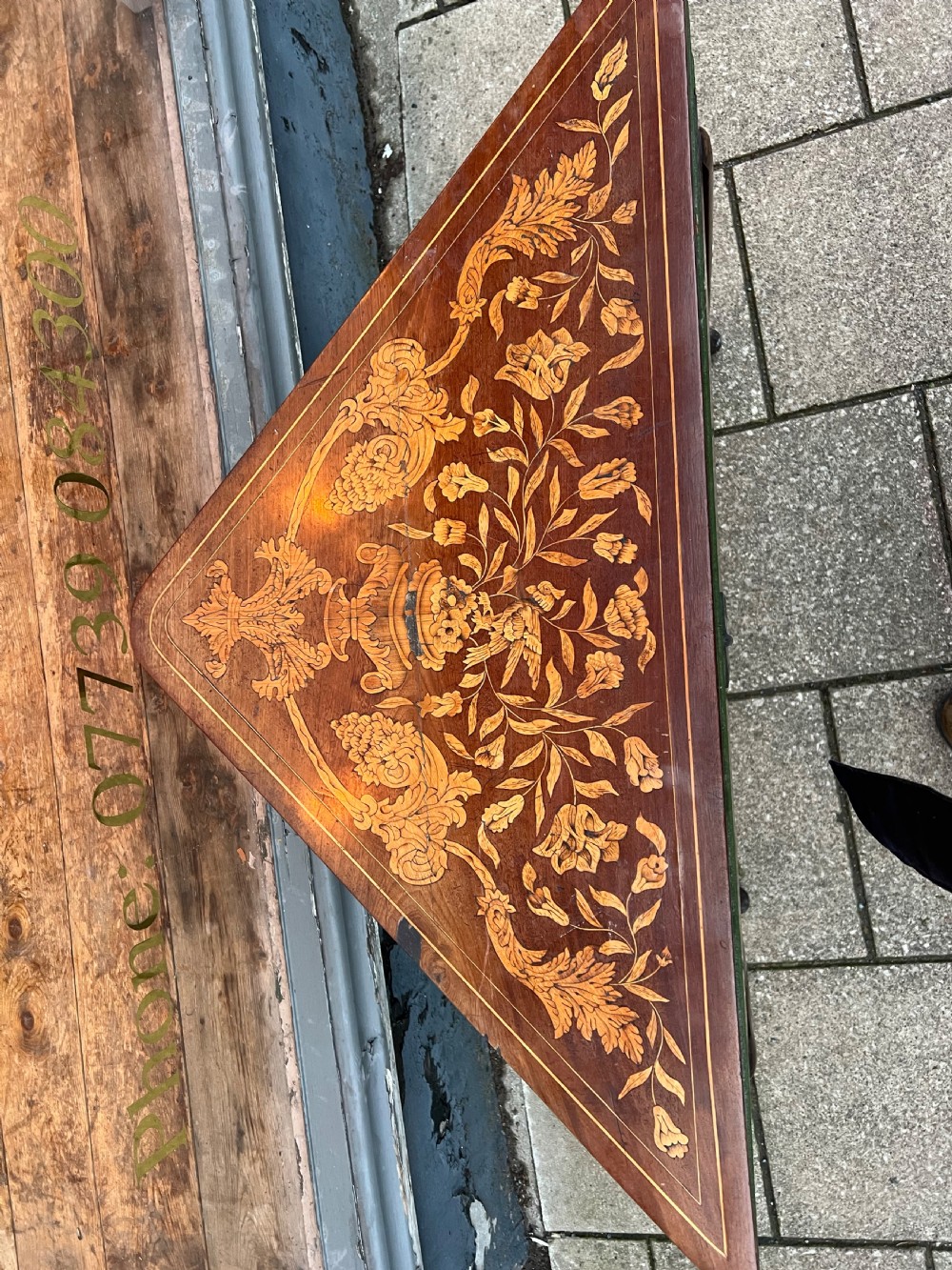 C19th  Dutch marquetry card table  View IV