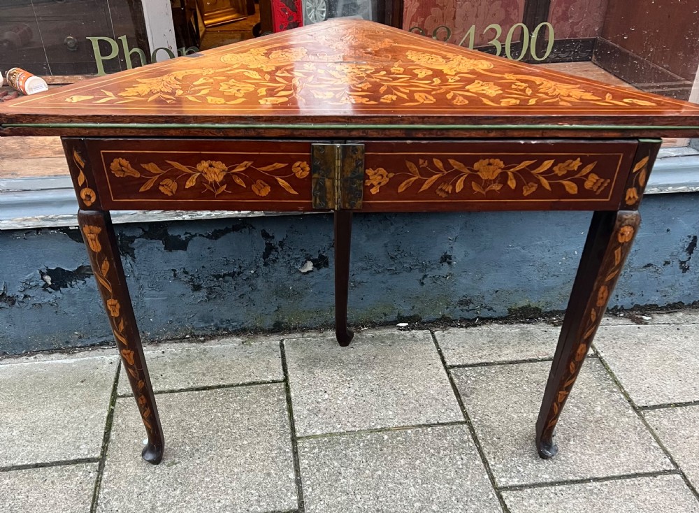 C19th  Dutch marquetry card table  View V