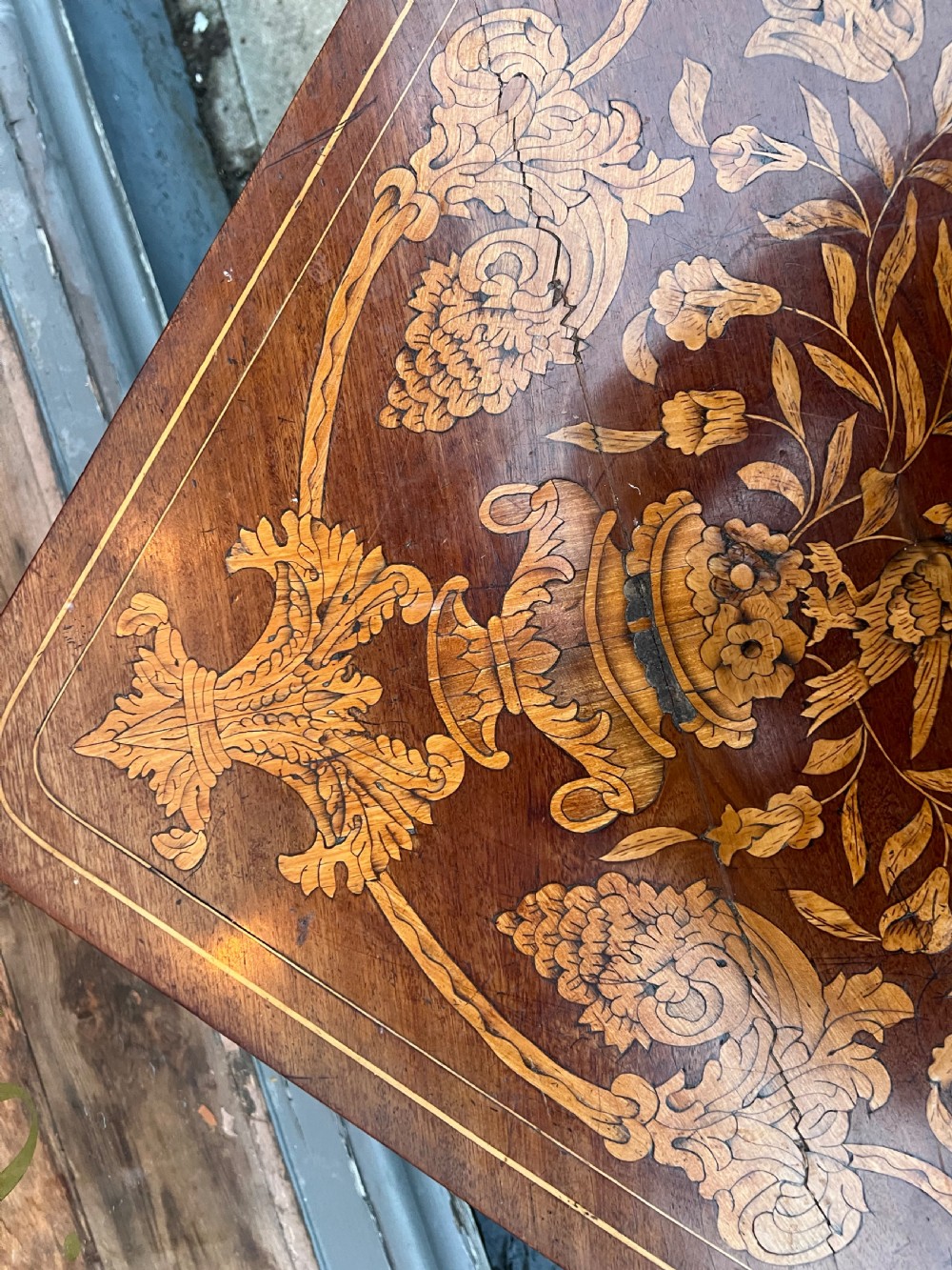 C19th  Dutch marquetry card table  View VI