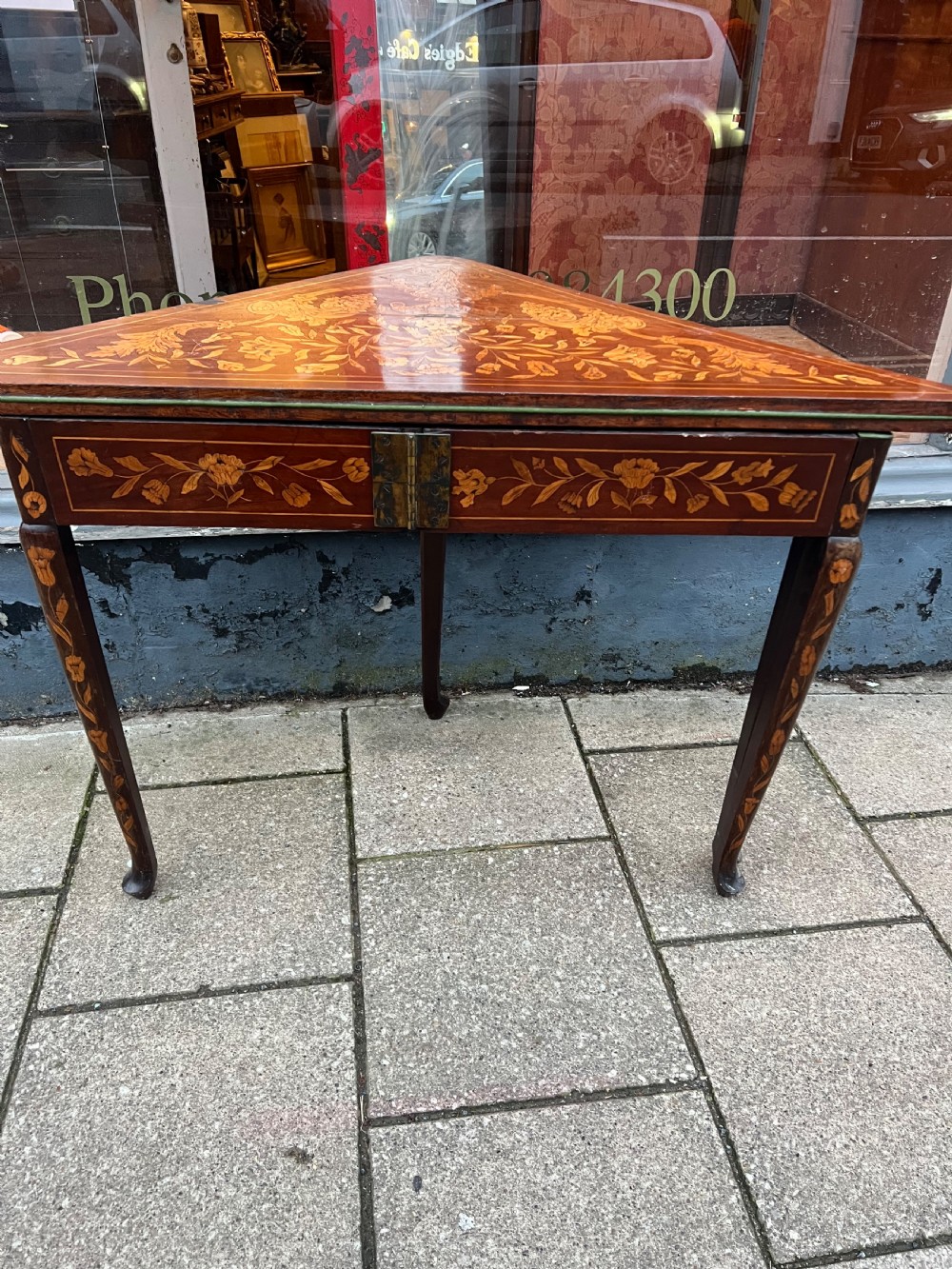 C19th  Dutch marquetry card table  View VII