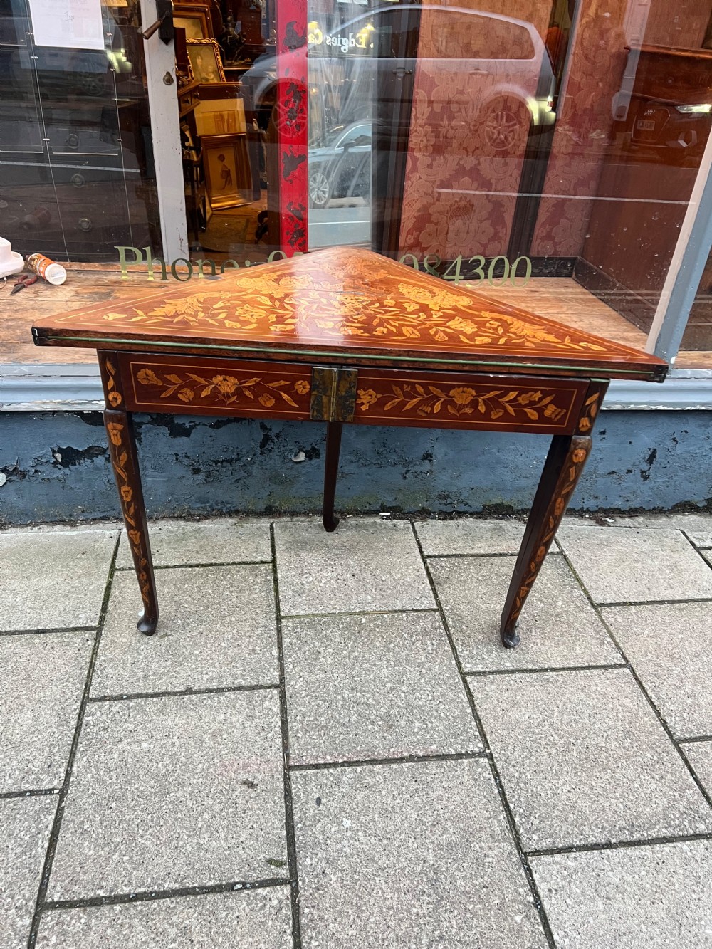 C19th  Dutch marquetry card table  View VIII