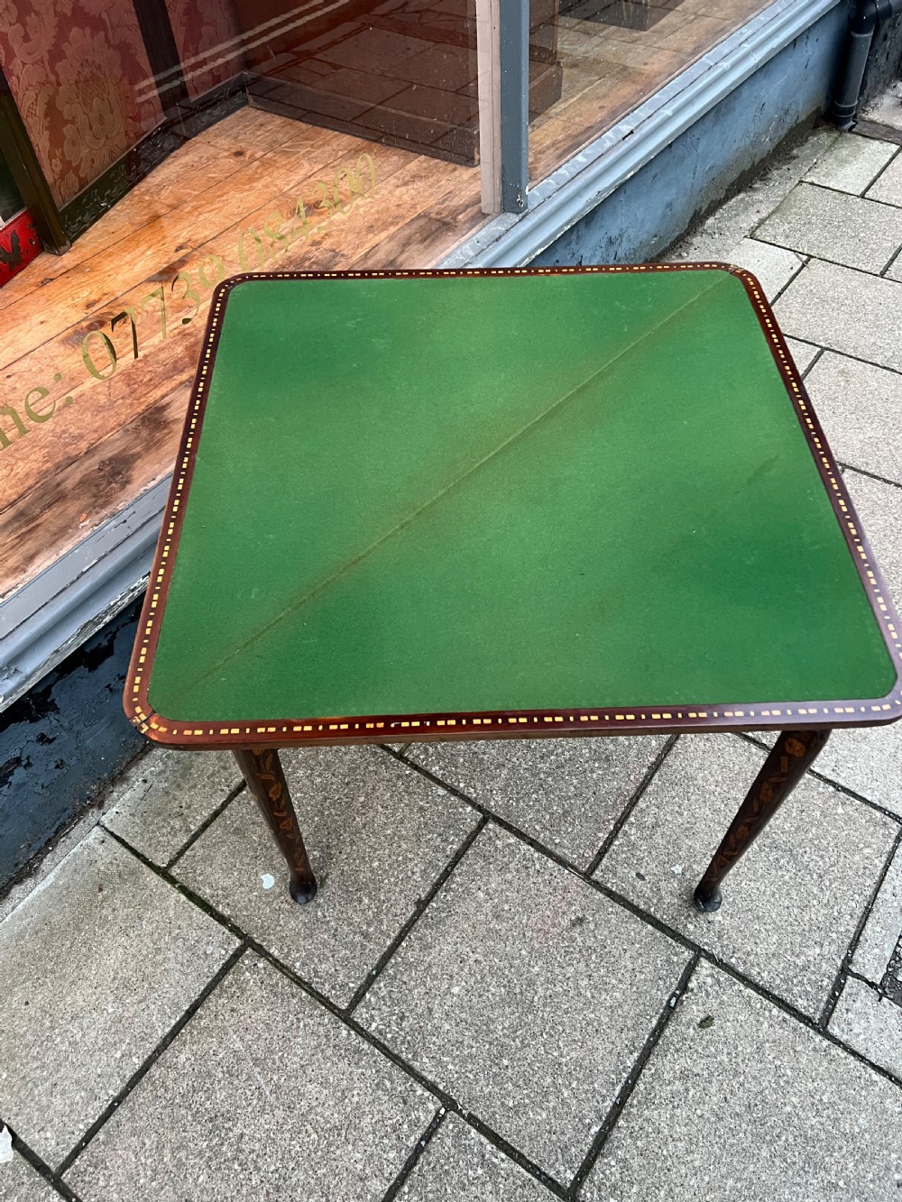 C19th  Dutch marquetry card table  View IX