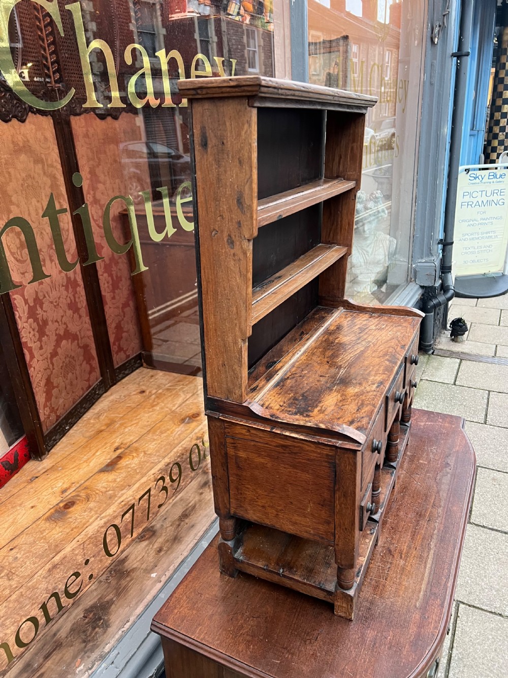 Miniature apprentice made oak dresser  View V